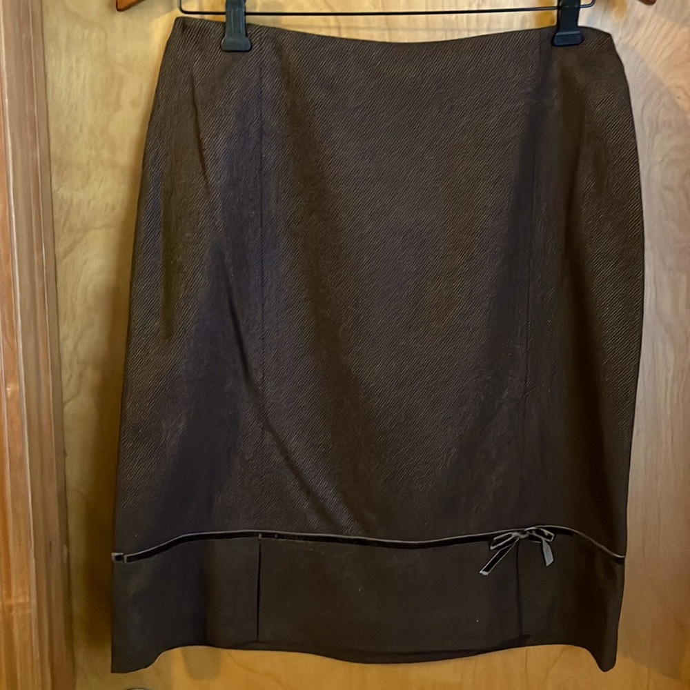 🌻3 for $25 Ann Taylor Loft Skirt, Brown with velvet trim